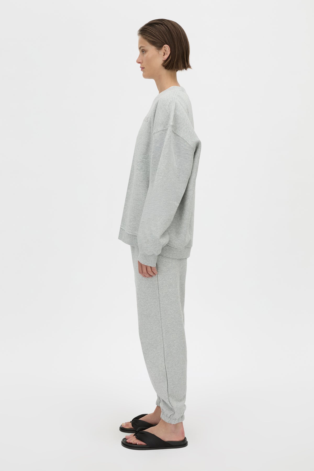 C&M Camilla & Marc Tia Flocking Logo Crew | Grey Marle