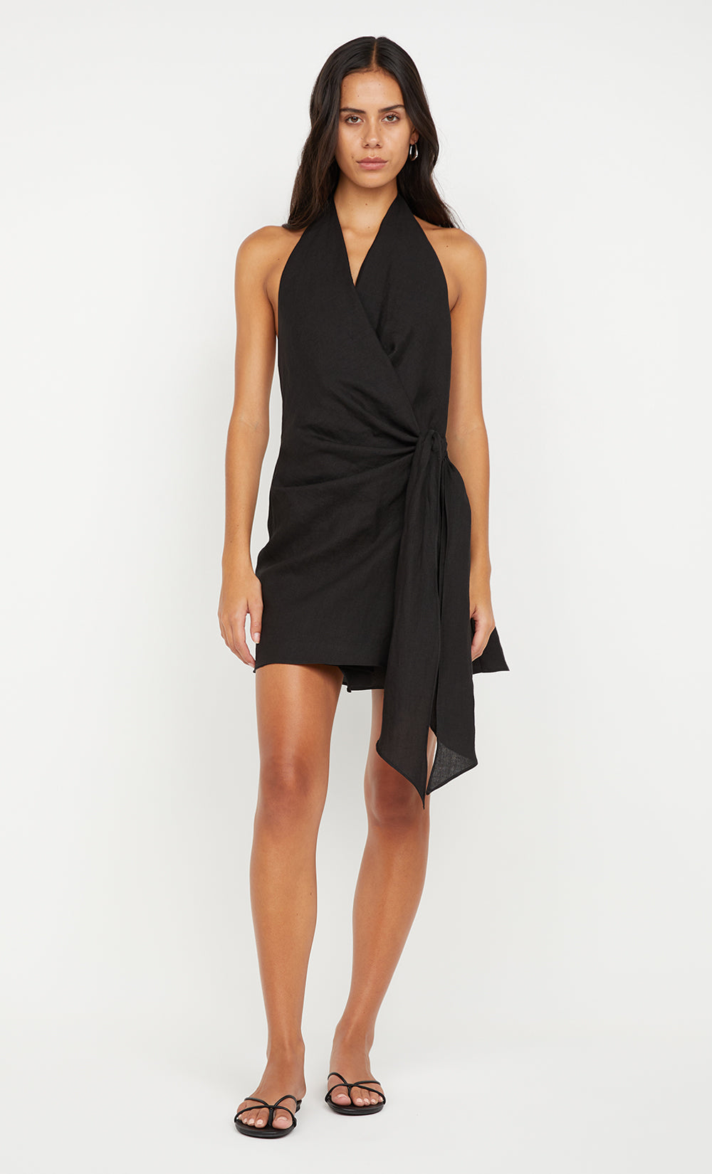 cte d'ivoire bandeau wrap mini dress in black Lilia Bandeau Cut-Out Mini Dress in Black