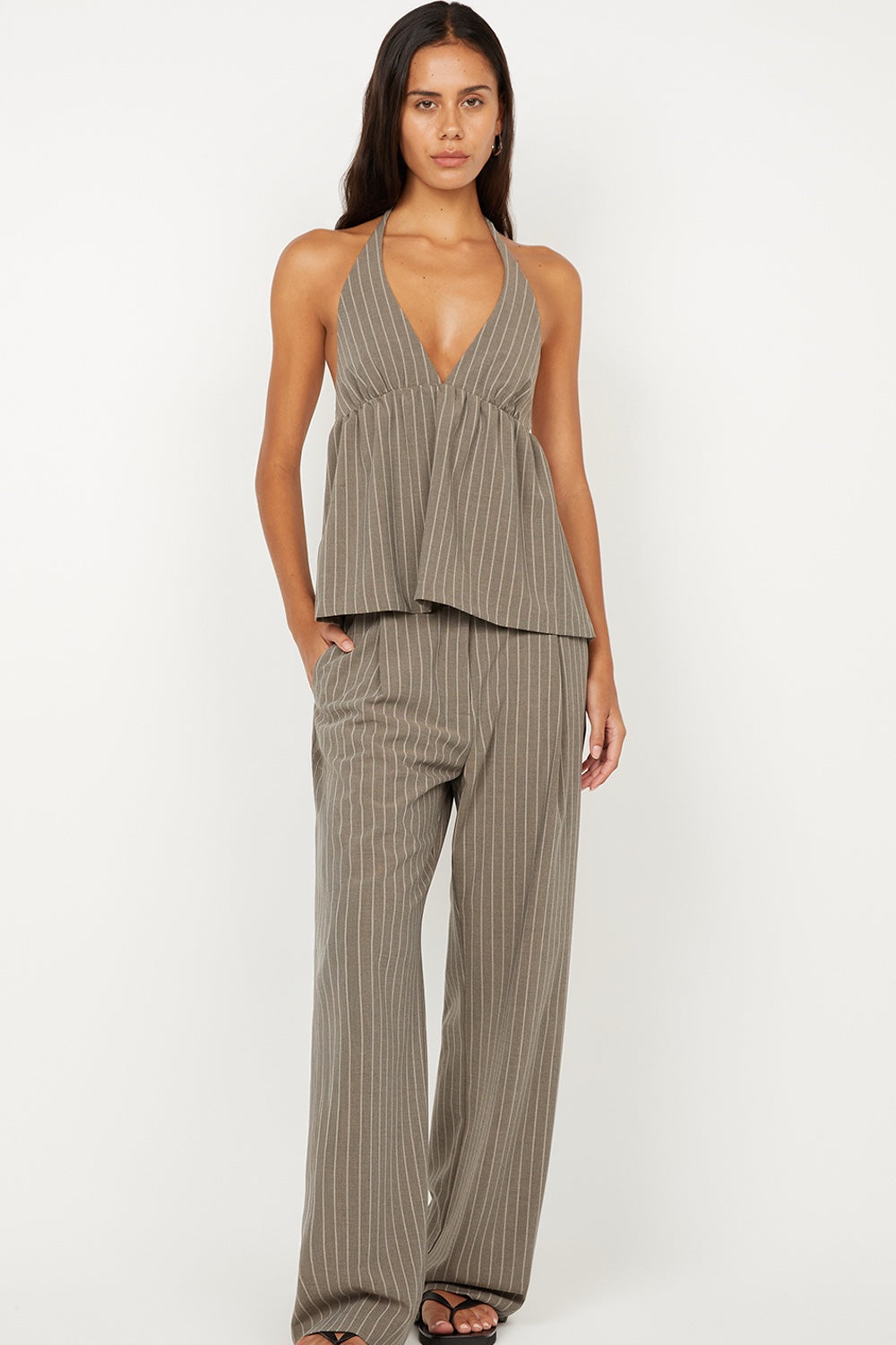 Bec + Bridge Jonni Pant | Charcoal Stripe
