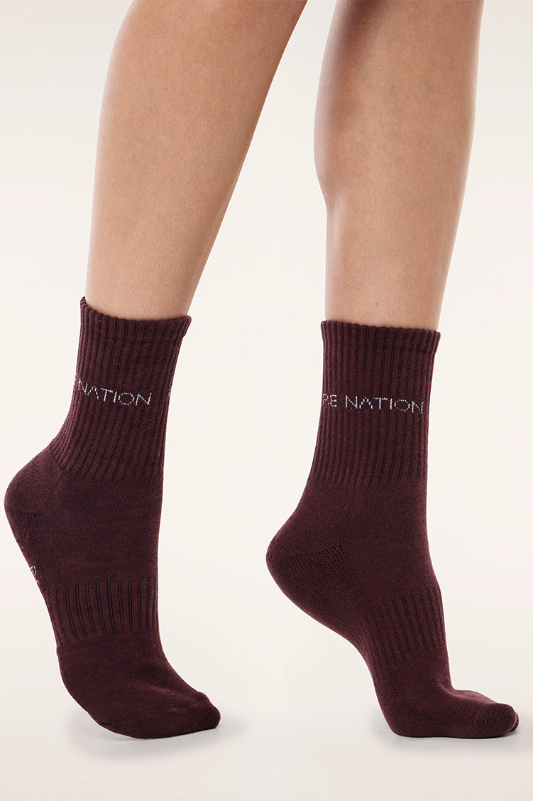 P.E Nation Signature Sock | Cabernet