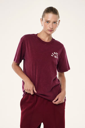P.E Nation Swerve Tee | Washed Cabernet