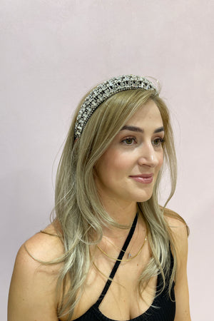 Morgan & Taylor Avah Headband | White Silver