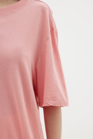 Bassike Slouch Boyfriend Short Sleeve T-Shirt | Pink Pomelo