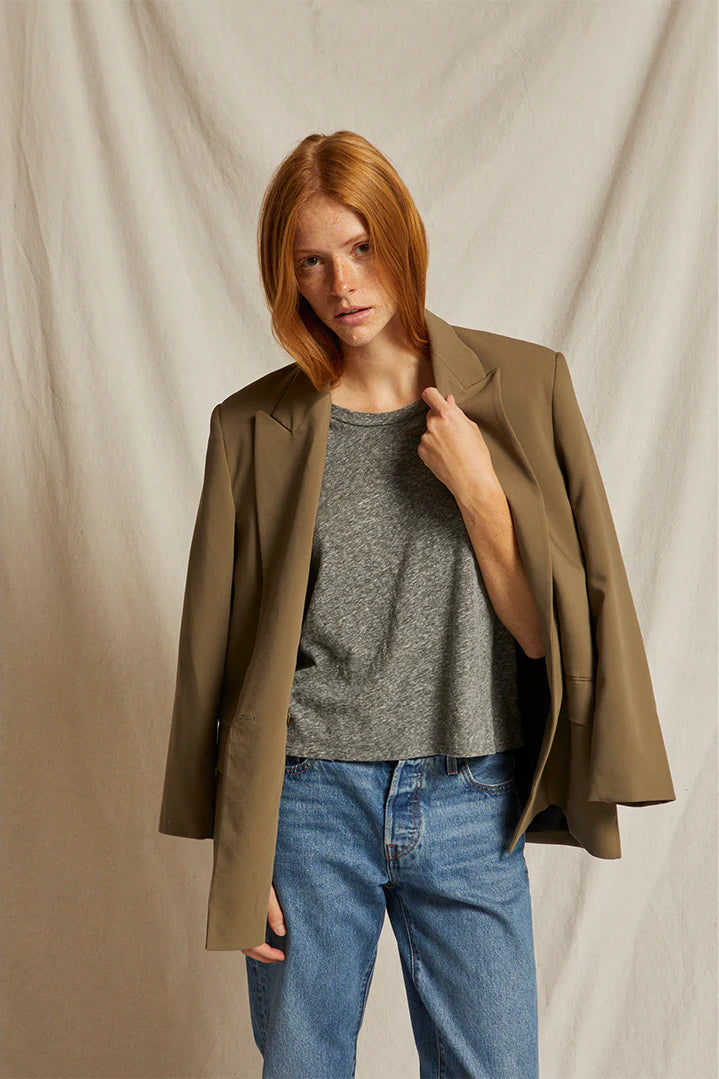 Perfect White Tee Harley Boxy Crew Tee | Heather Grey