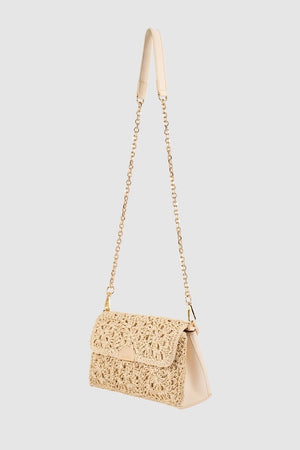 Olga Berg Millie Crocheted Shoulder Bag | Natural