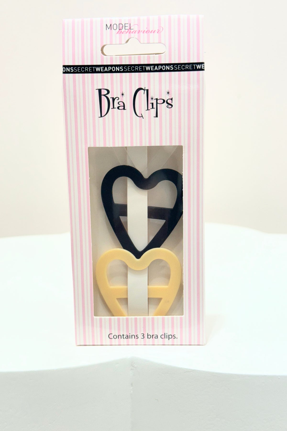 Secret Weapons Bra Clips Heart x3 | Clear, Nude, Black