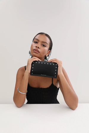 Dylan Kain The Large Forever Love Studded Wallet | Black/Silver