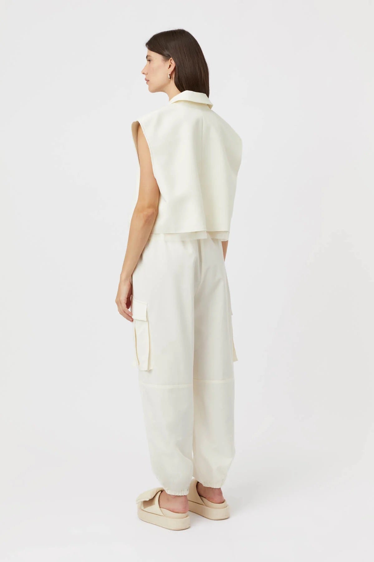 C&M Camilla & Marc Archer Cropped Blazer Vest | Cream