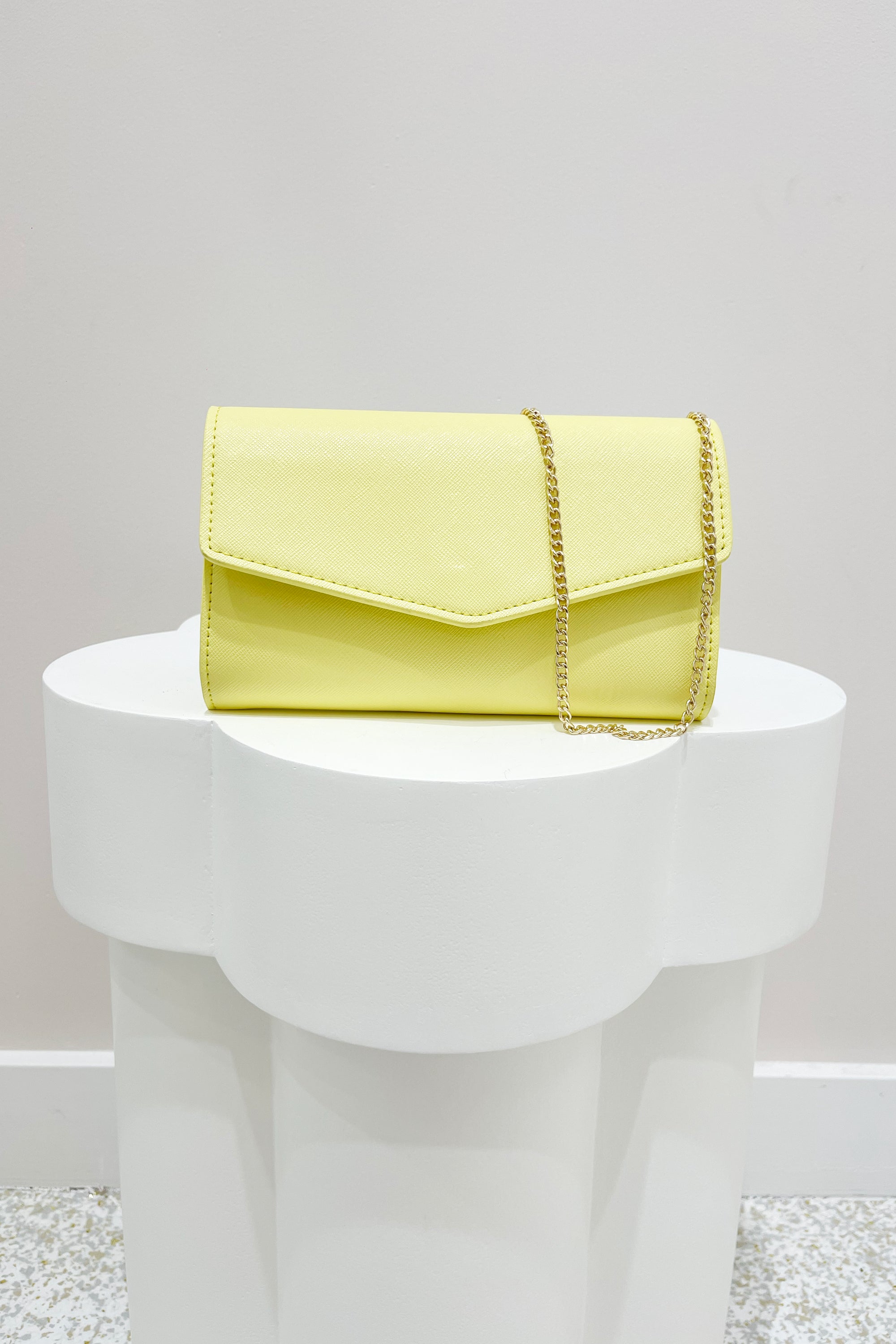 Olga Berg Nic Envelope Clutch | Lemon