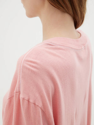 Bassike Slouch Boyfriend Short Sleeve T-Shirt | Pink Pomelo