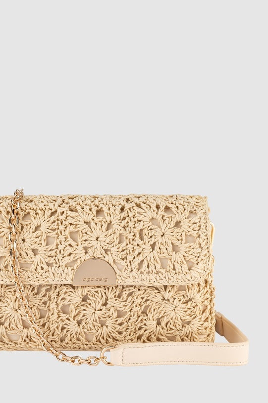 Olga Berg Millie Crocheted Shoulder Bag | Natural