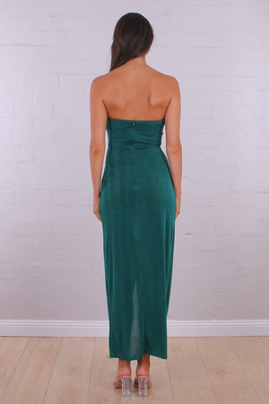 Chosen By Fifi & Annie Sway My Way Strapless Midi Dress | Emerald