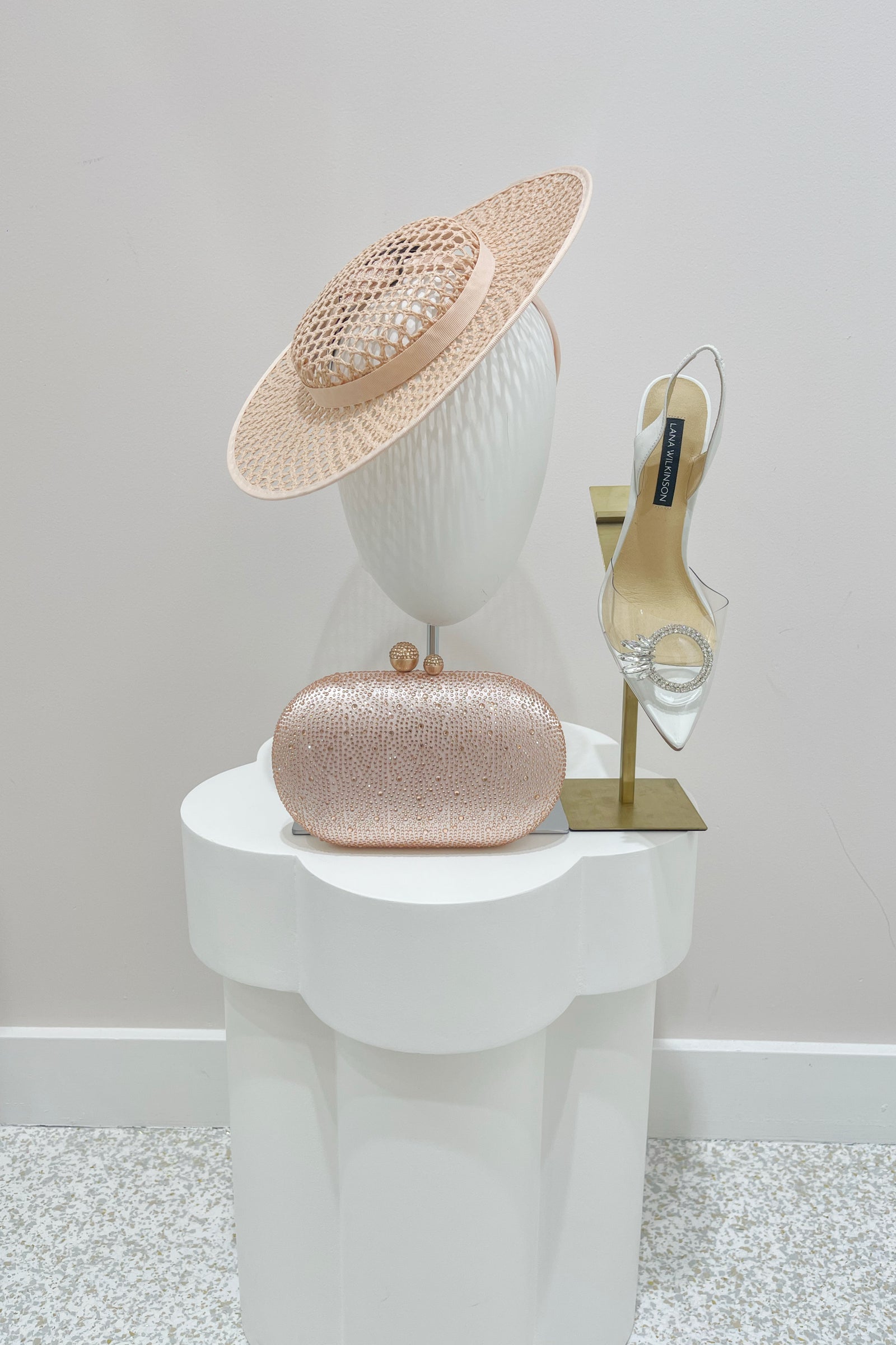 Olga Berg Bentley Hotfix Clutch | Rose Gold