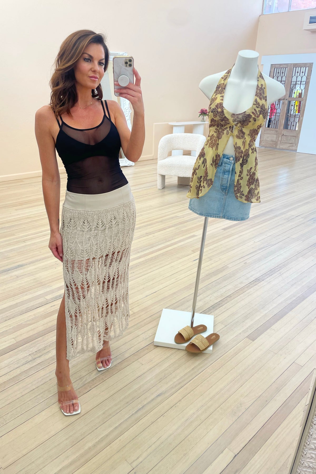 Misha Urban Rene Mesh Tank | Black