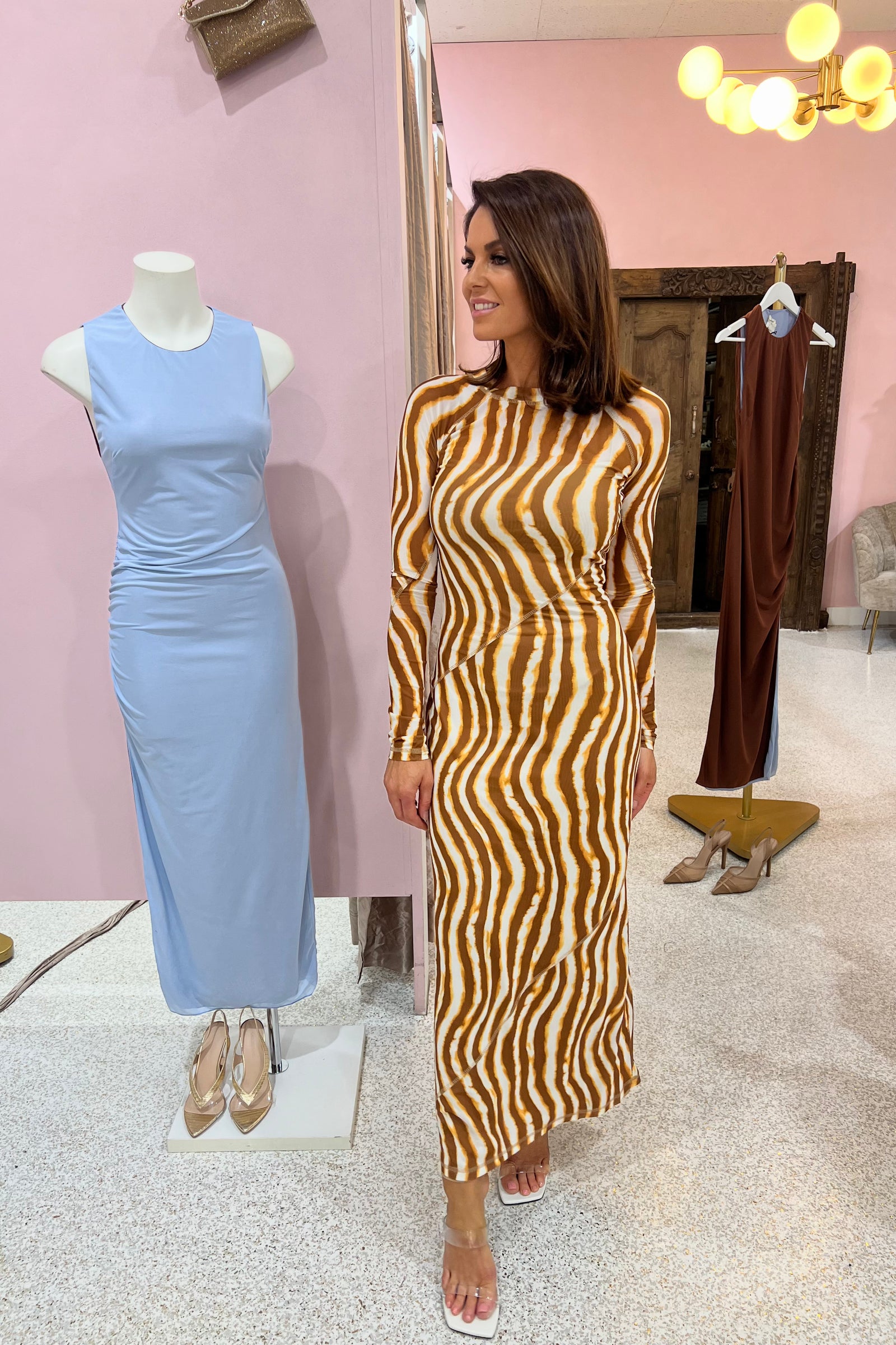 Ownley Carla Long Sleeve Dress | Tie Dye Stripe