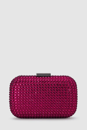 Olga Berg Casey Hotfix Clutch | Fuchsia