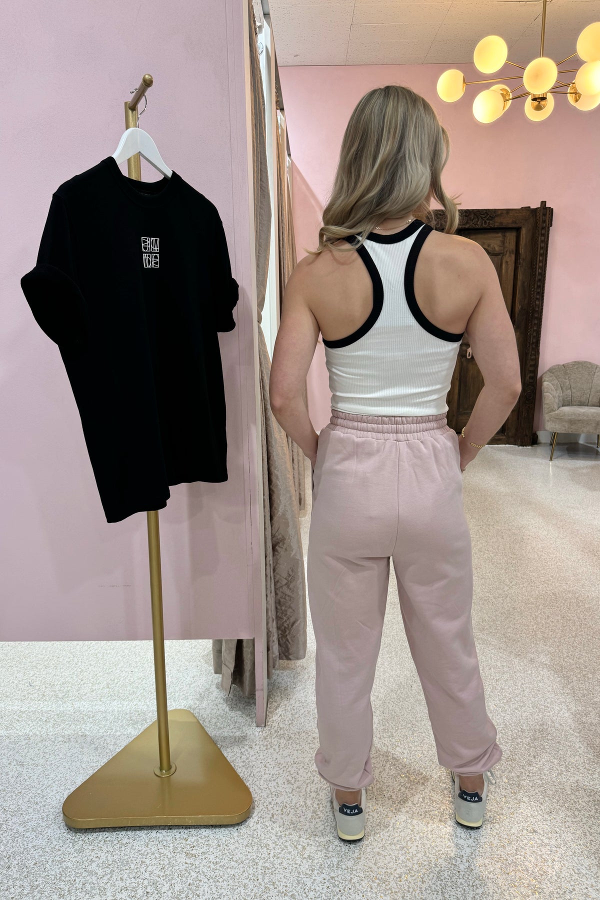 C&M Camilla & Marc Nora Contrast Bind Rib Tank | White/Black