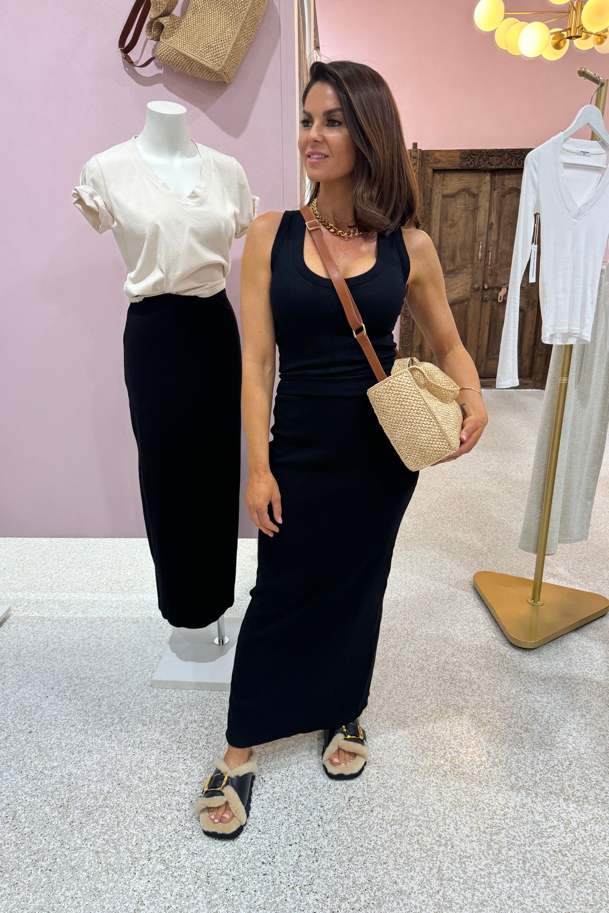 Perfect White Tee Jordan U Neck Ribed Tank | True Black