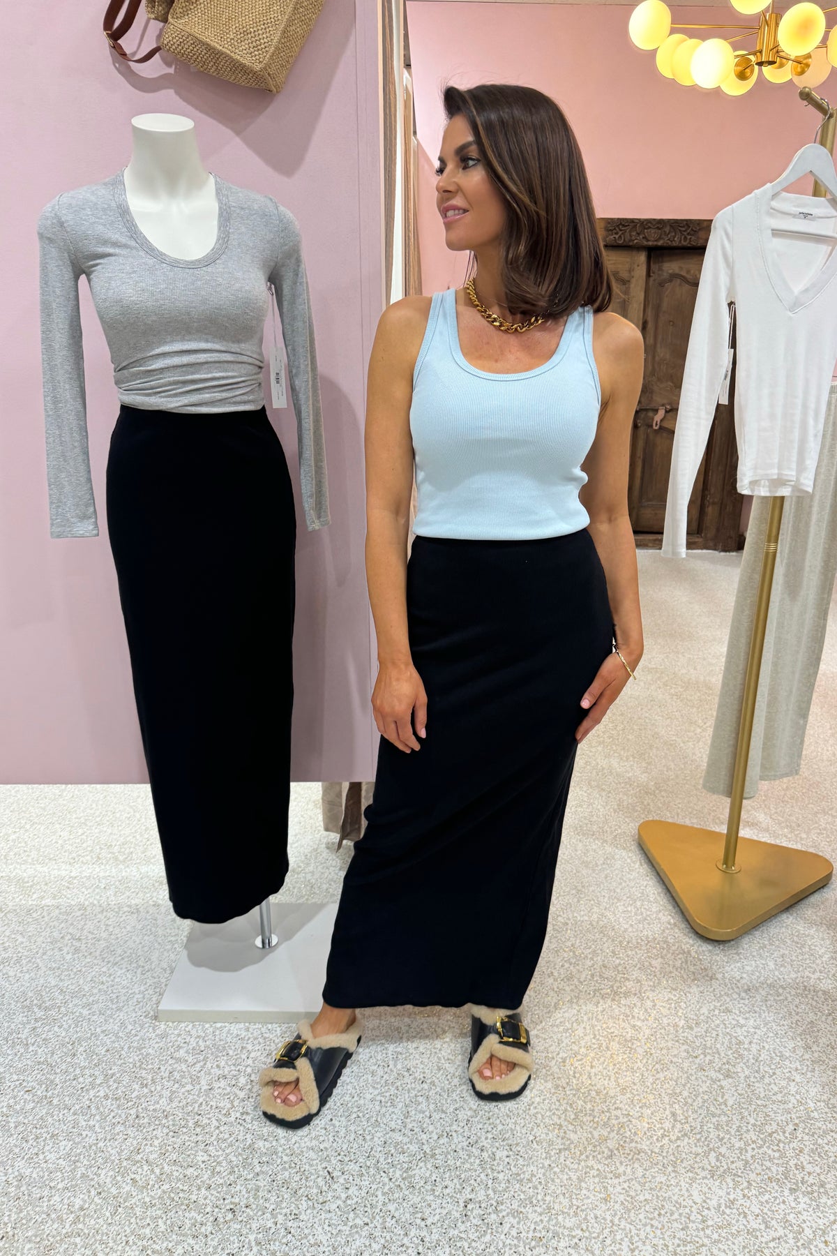 Perfect White Tee Blondie Structured Rib Tank | Baby Blue - Fifi & Annie