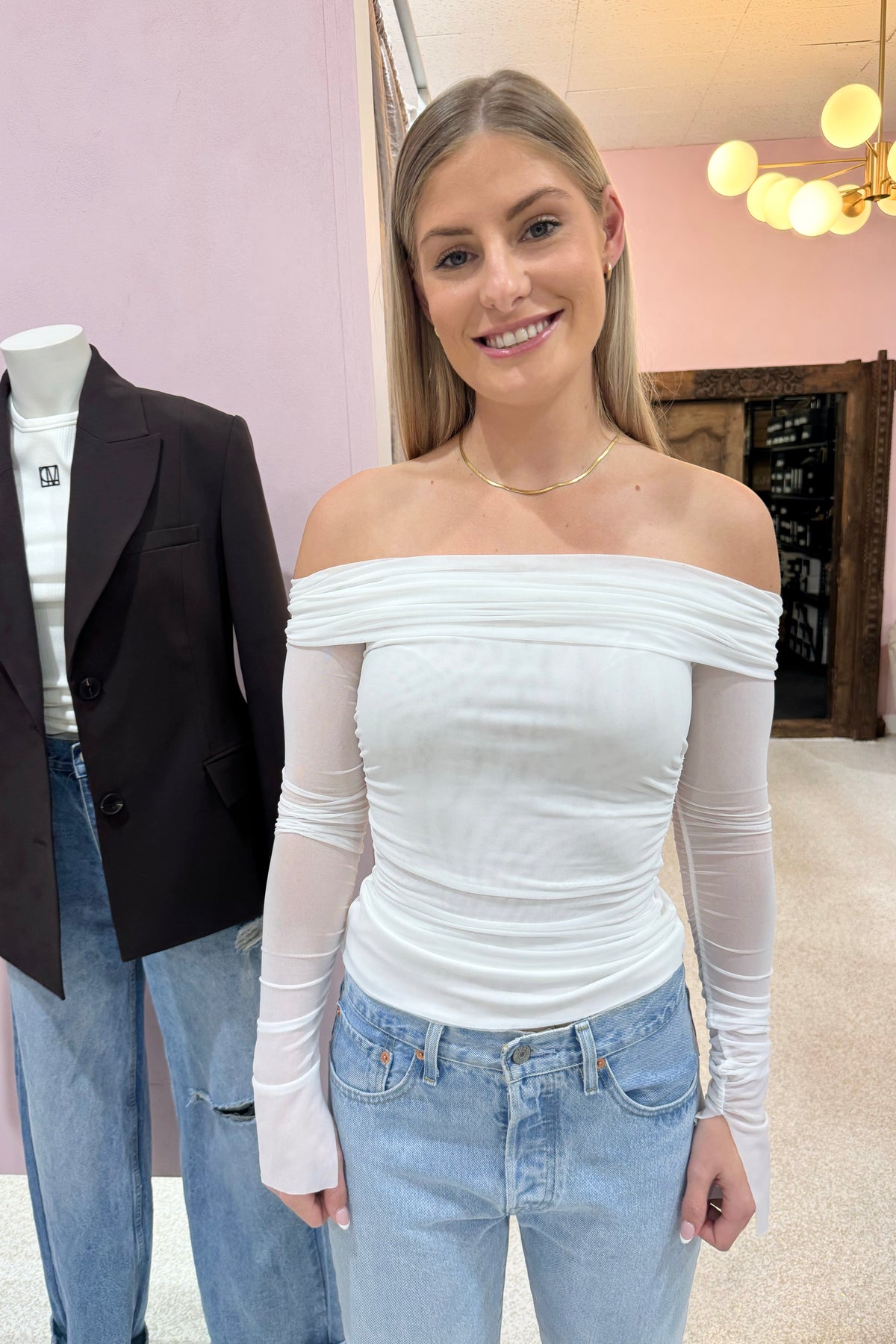 Bec + Bridge Sashay Long Sleeve Top | Ivory