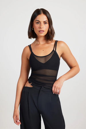 Misha Urban Rene Mesh Tank | Black