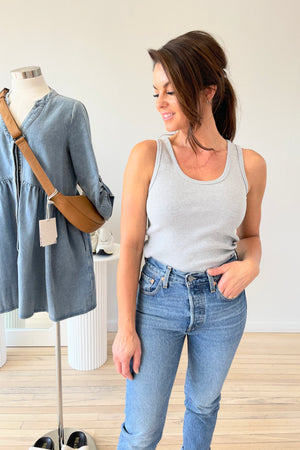 Perfect White Tee Blondie Tank | Heather Grey