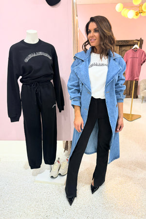 Chosen By Fifi & Annie The Daddy Denim Trench Coat | Mid Blue