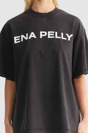 Ena Pelly Chloe Oversized Tee Core Logo | Vintage Black || BEST SELLER / RESTOCKED