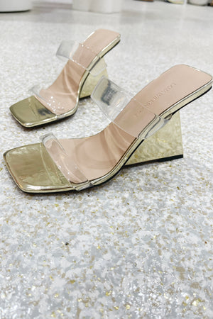 By Lana Wilkinson Brooke Heeled Wedge | Gold BEST SELLER / RESTOCKED