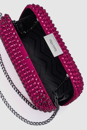 Olga Berg Casey Hotfix Clutch | Fuchsia