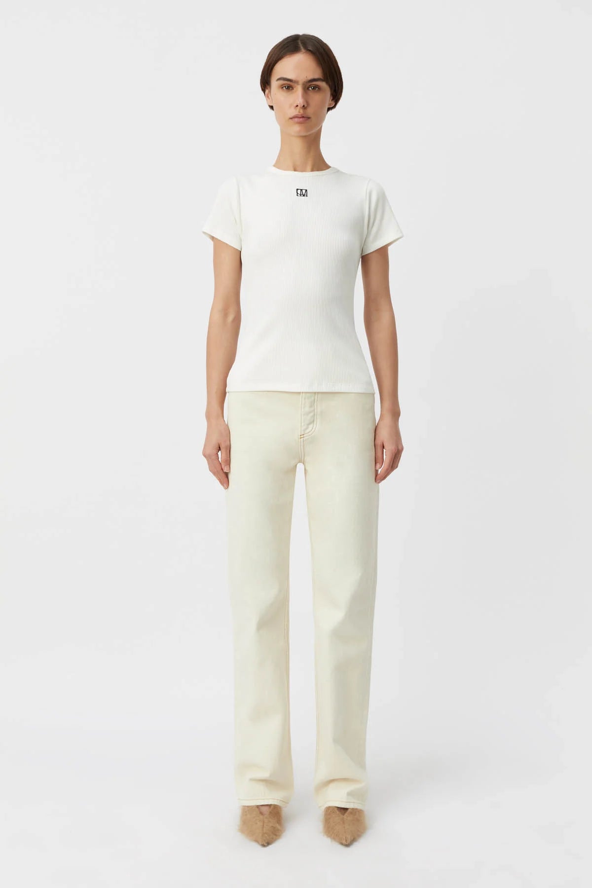 C&M Camilla & Marc Nora Fitted Tee | Soft White