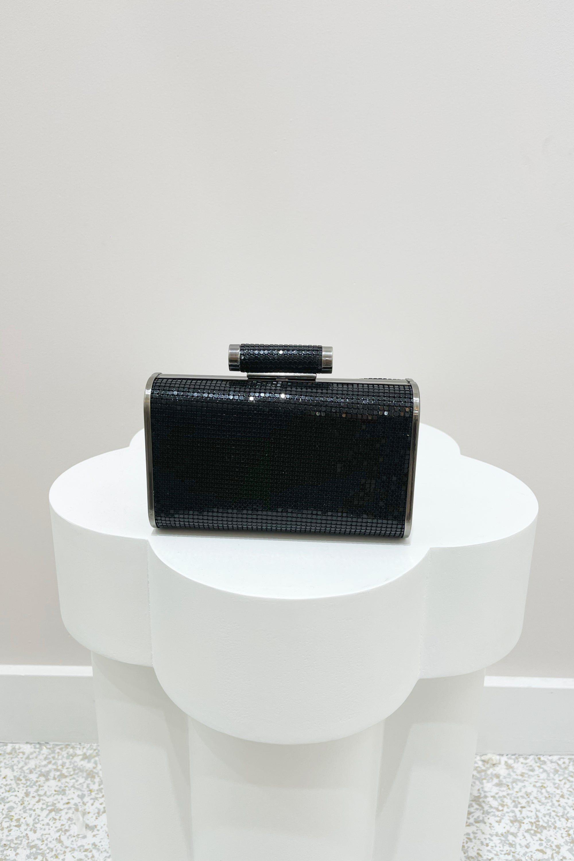 Olga Berg Inca Mesh Clutch | Black