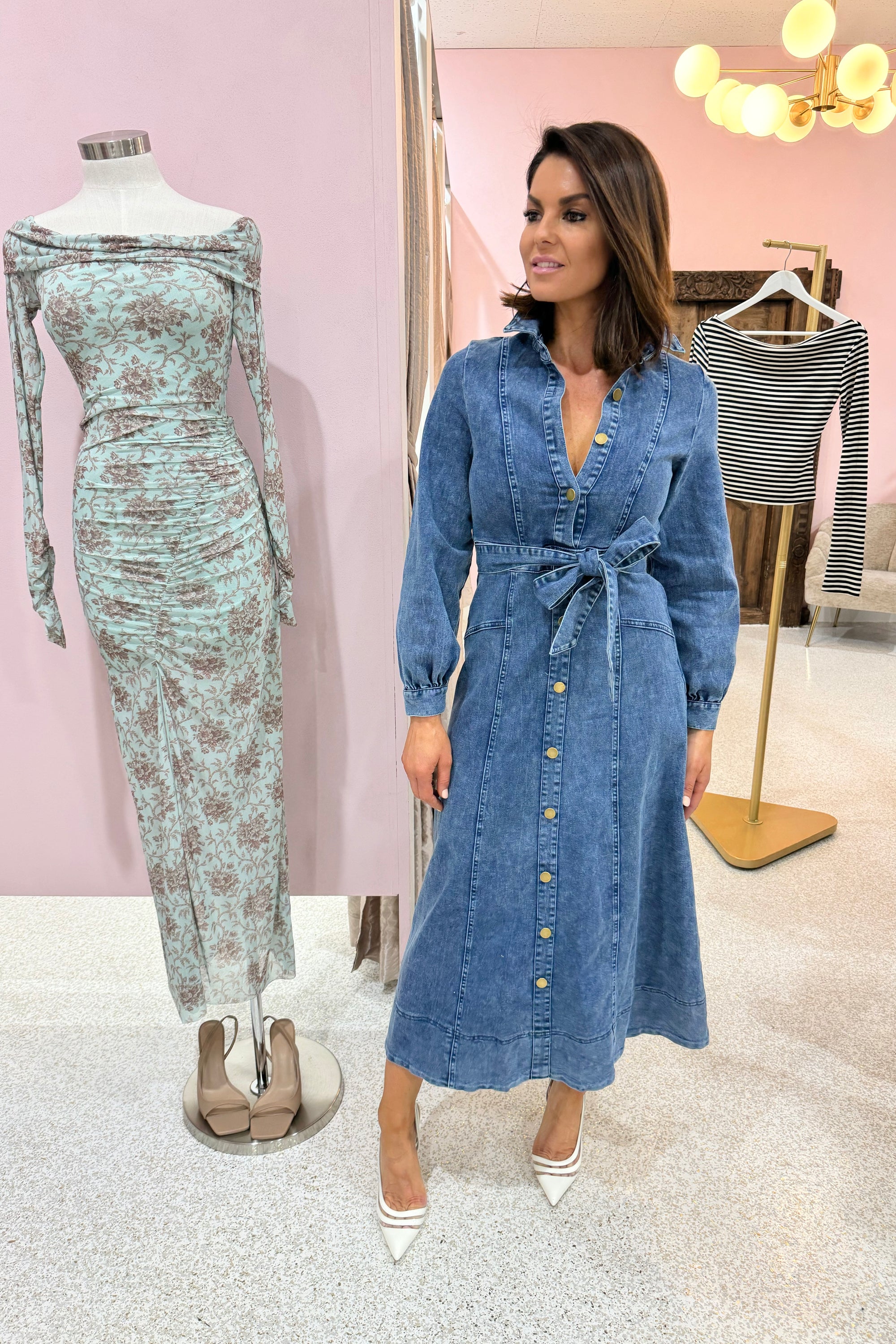 Chosen By Fifi & Annie The Long Sleeve Denim Maxi Dress | Dark Denim