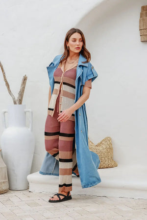 Chosen By Fifi & Annie The Basic Denim Trench Vest | Blue Denim