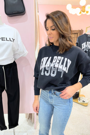 Ena Pelly Lilly Oversized Sweater Academy | Vinatge Black