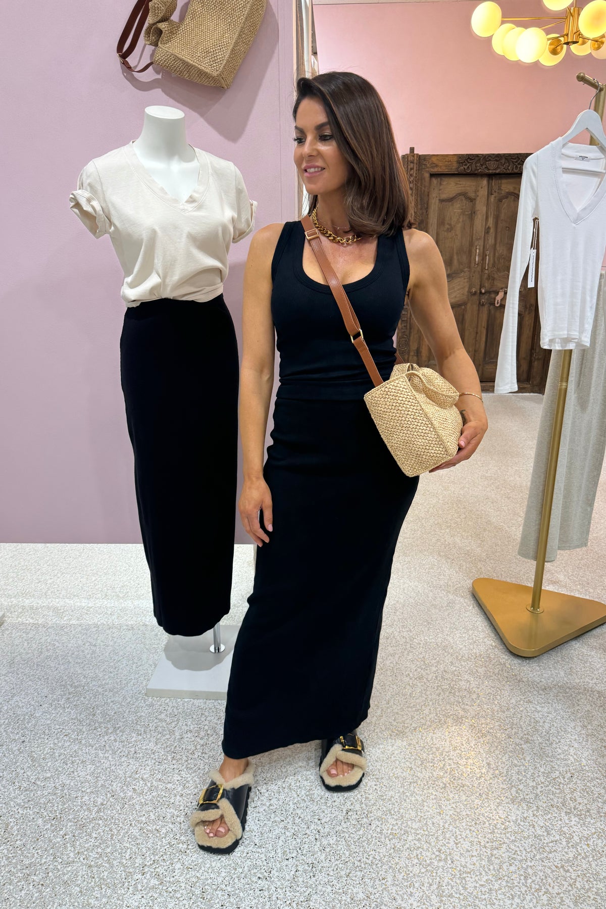 Perfect White Tee Jordan U Neck Ribed Tank | True Black