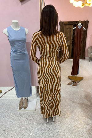 Ownley Carla Long Sleeve Dress | Tie Dye Stripe