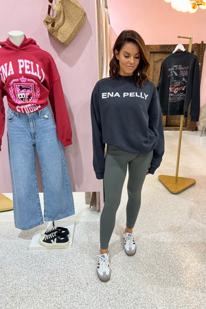 Ena Pelly Chloe Oversized Core Logo Sweater | Vintage Black