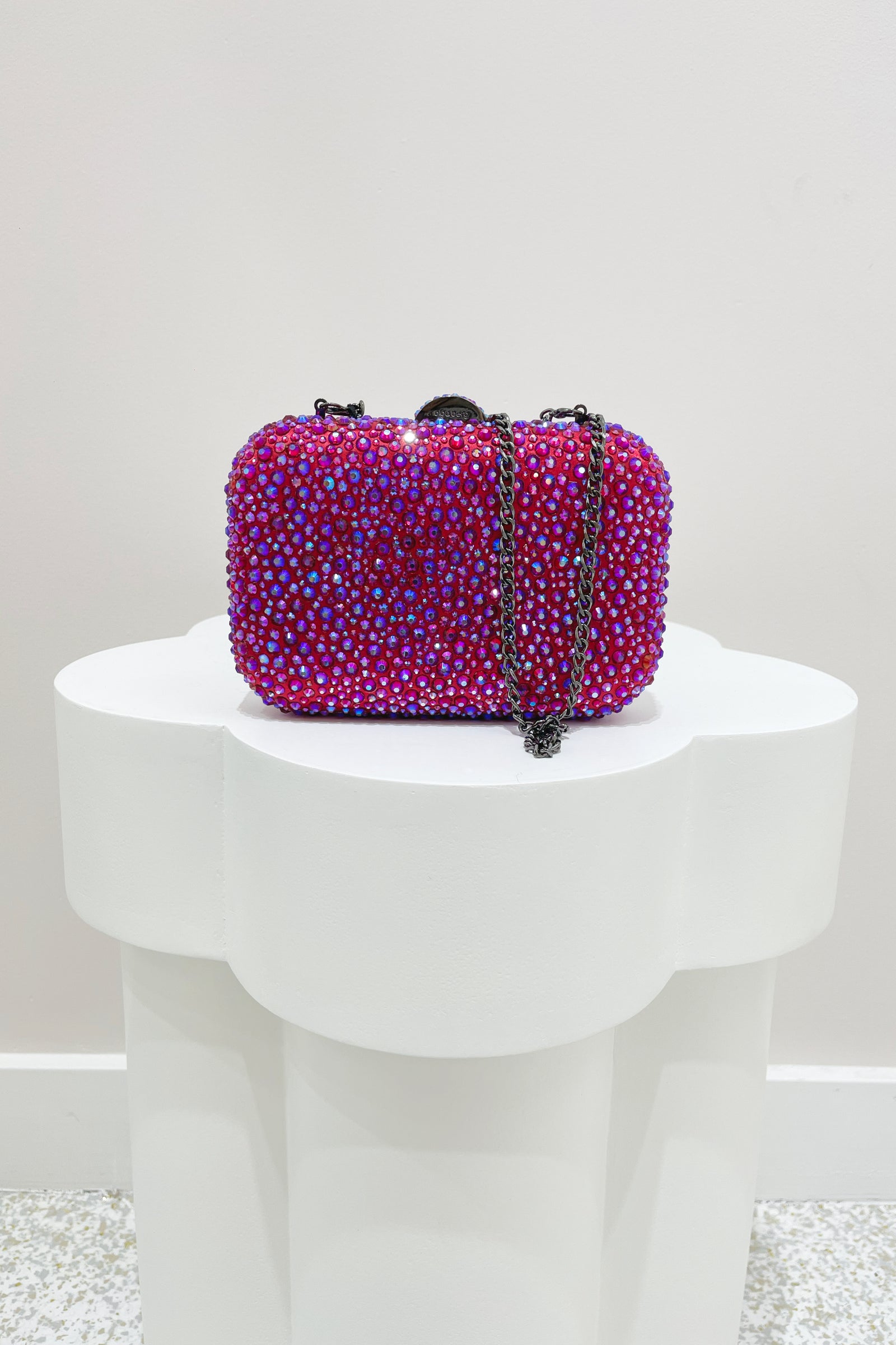 Olga Berg Casey Hotfix Clutch | Fuchsia