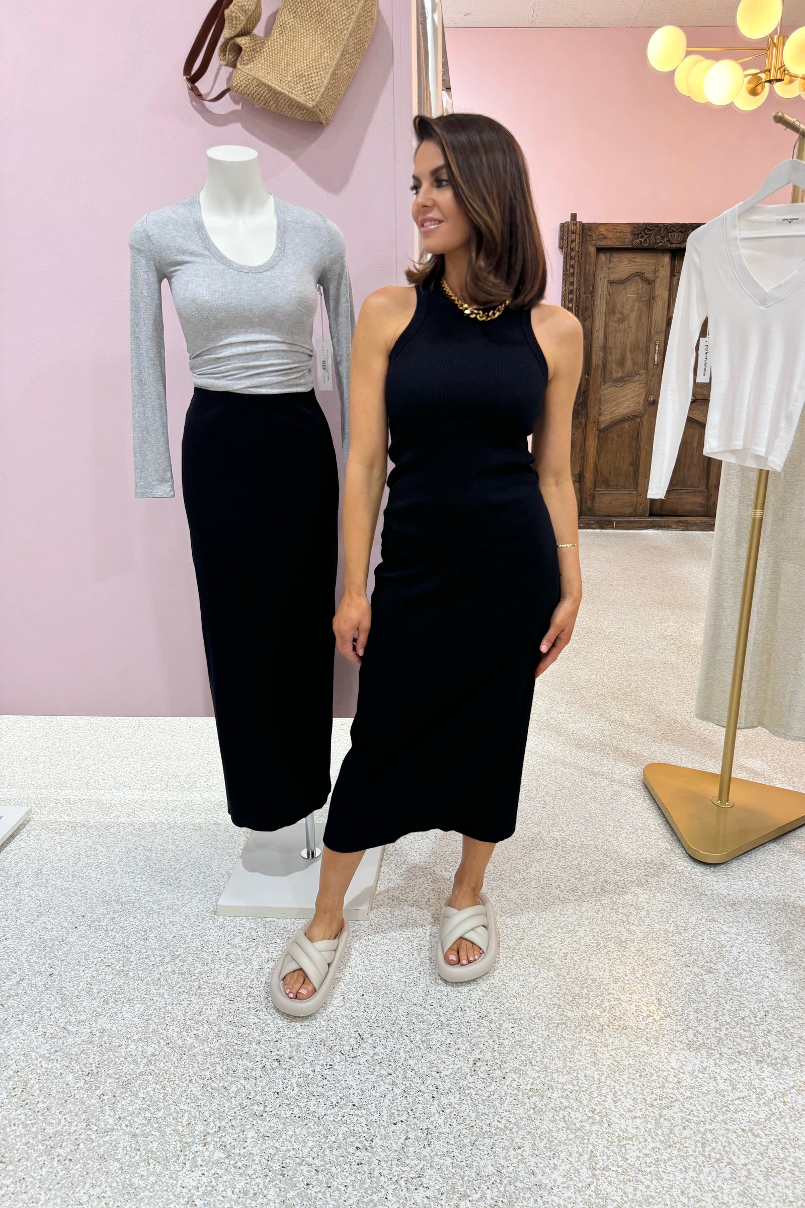 Perfect White Tee Cassidy Blondie Maxi Dress | True Black