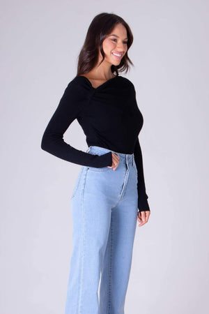 Chosen By Fifi & Annie Jessie Knot Shoulder Knit | Black