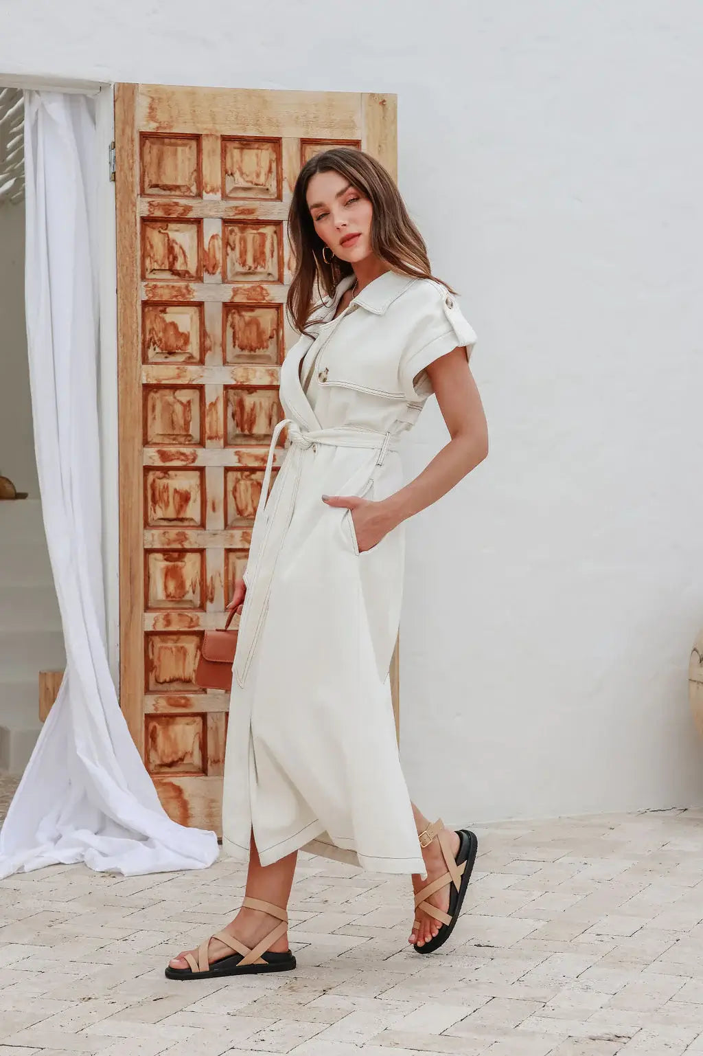 Chosen By Fifi & Annie The Basic Denim Trench Vest | White Denim