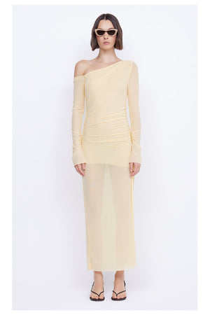 Bec + Bridge Fae Asymmetric Long Sleeve Dress | Butter Yellow