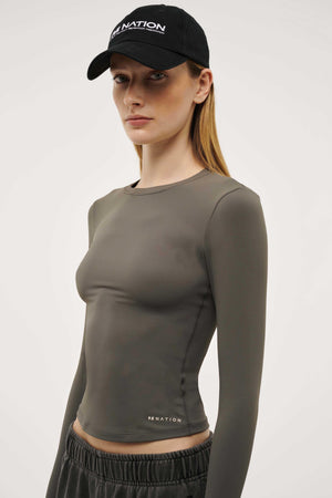P.E Nation Foundation Long Sleeve Top | Gunmetal