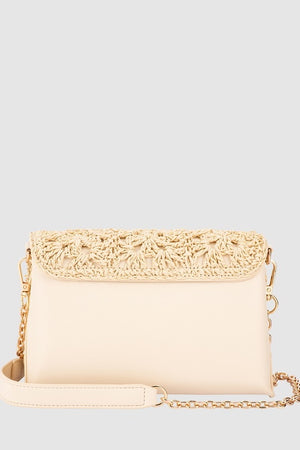 Olga Berg Millie Crocheted Shoulder Bag | Natural