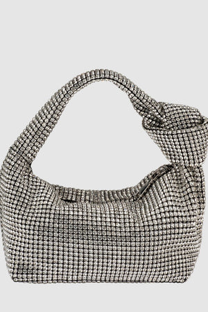Olga Berg Polly Crystal Shoulder Bag | Silver