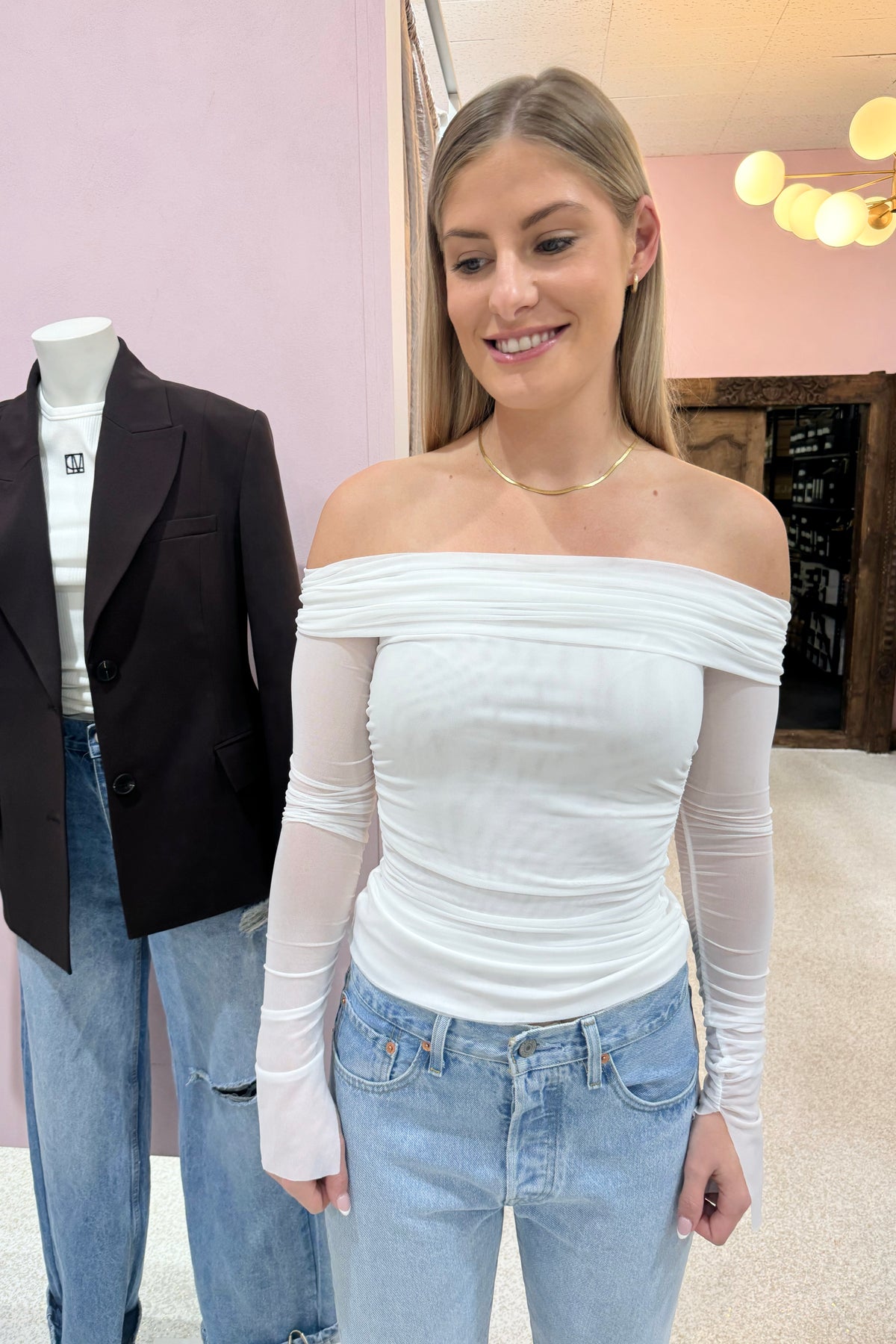 Bec + Bridge Sashay Long Sleeve Top | Ivory