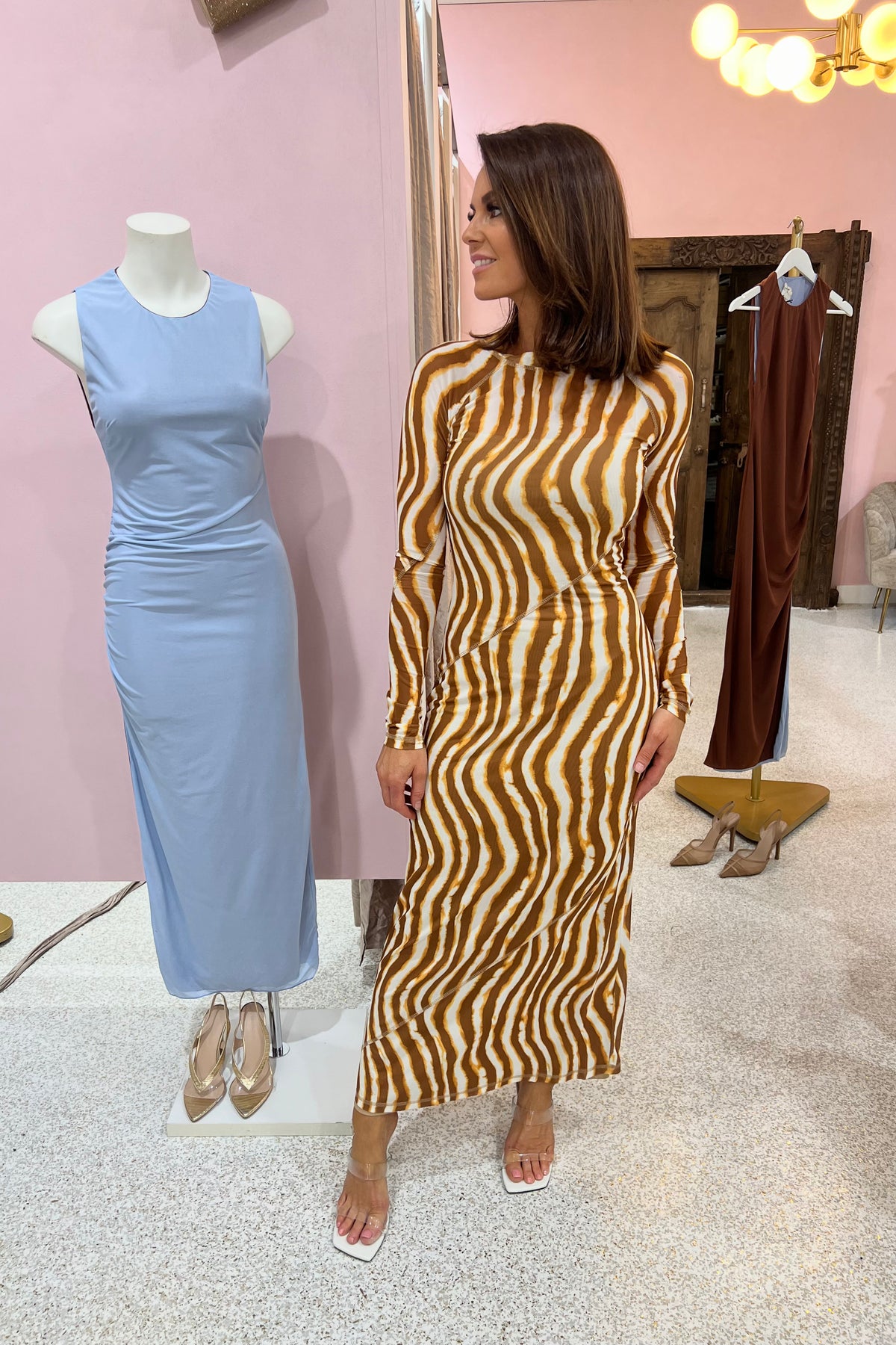 Ownley Carla Long Sleeve Dress | Tie Dye Stripe