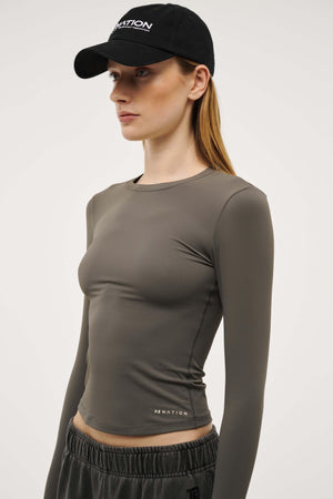 P.E Nation Foundation Long Sleeve Top | Gunmetal