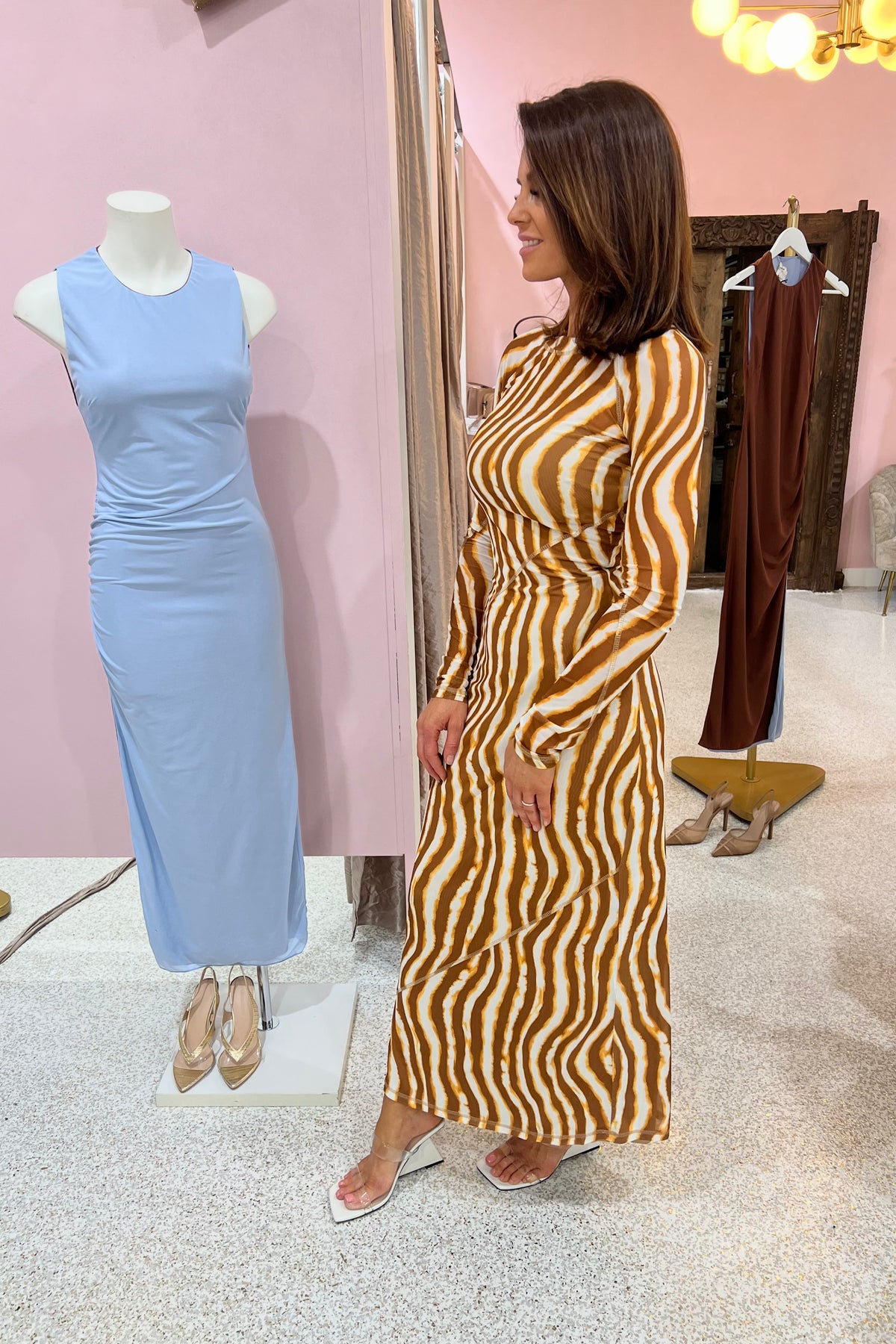 Ownley Carla Long Sleeve Dress | Tie Dye Stripe